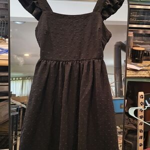 SHEIN Black Swiss Dot Midi Dress